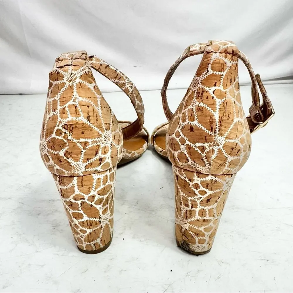 Aerosoles Bird of Paradise Cork Combo Sandal Heels Size 8